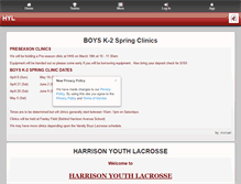 Tablet Screenshot of harrisonyouthlacrosse.com